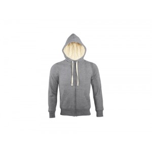 CASACO C/ CAPUZ E FORRO SHERPA CINZA MATIZADO CASACO C/ CAPUZ E FORRO SHERPA CINZA MATIZADO